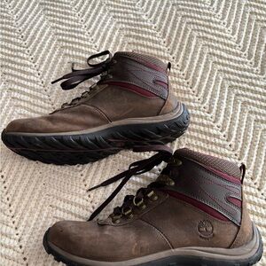 Timberland Women's Brown and Burgundy Hiking Boots